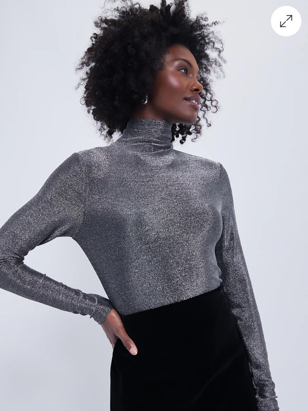 Tuckernuck Silver Metallic Ellory Turtleneck size XL